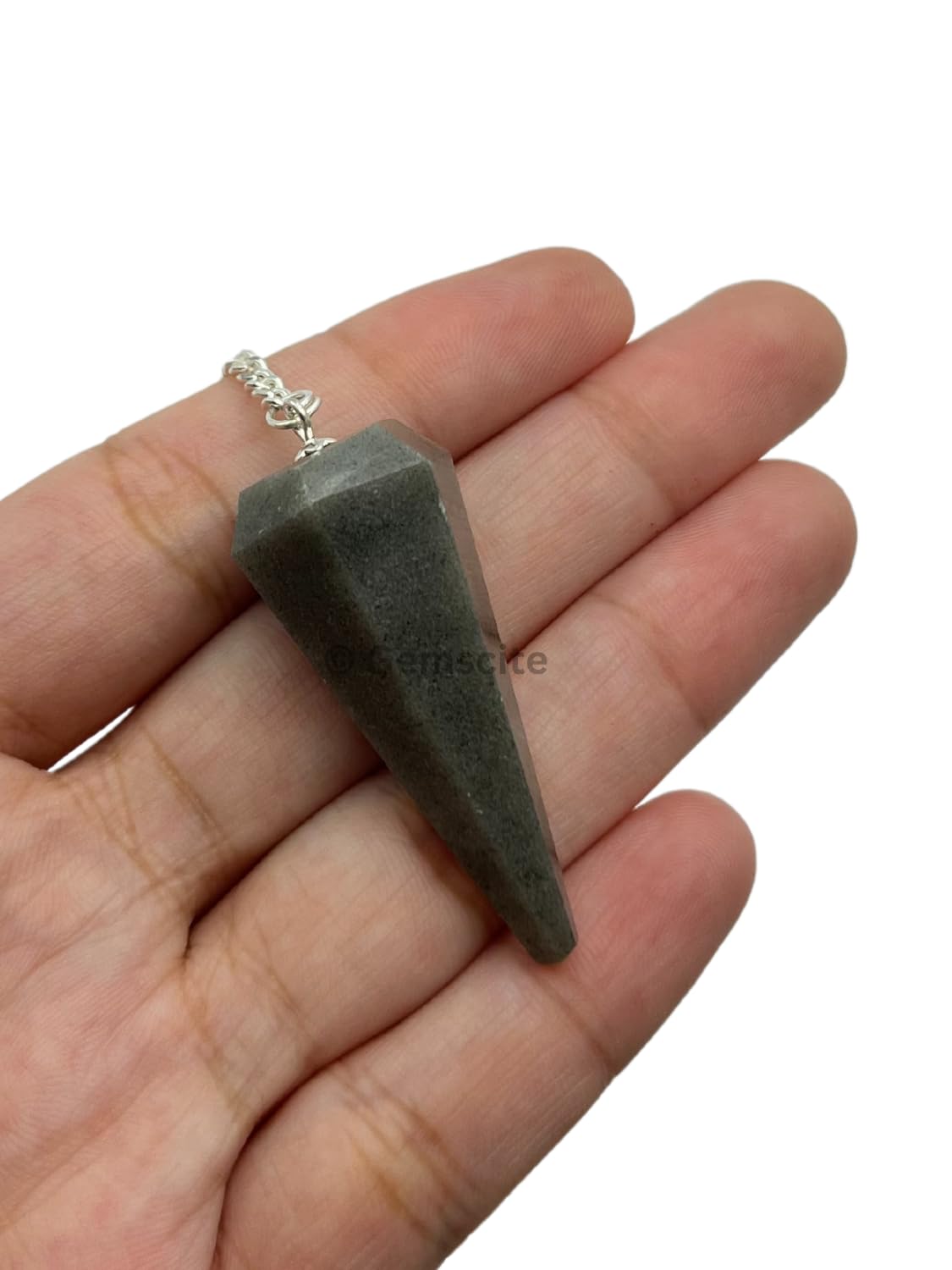 Wholesale Gem Shop blue aventurine pendulum demonstrated for dowsing use