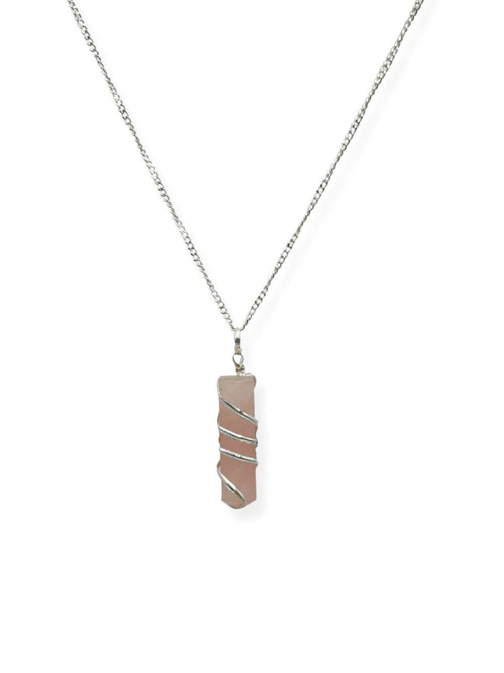 Wholesale Gem Shop crystal point pencil pendant necklace wire-wrapped on a silver chain for a natural focal point