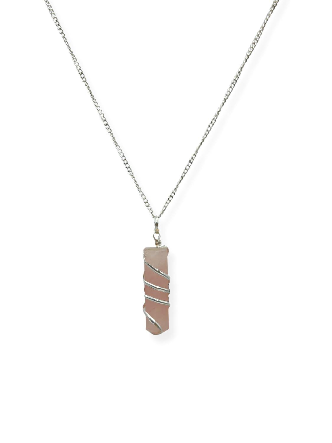 Wholesale Gem Shop crystal point pencil pendant necklace wire-wrapped on a silver chain for a natural focal point
