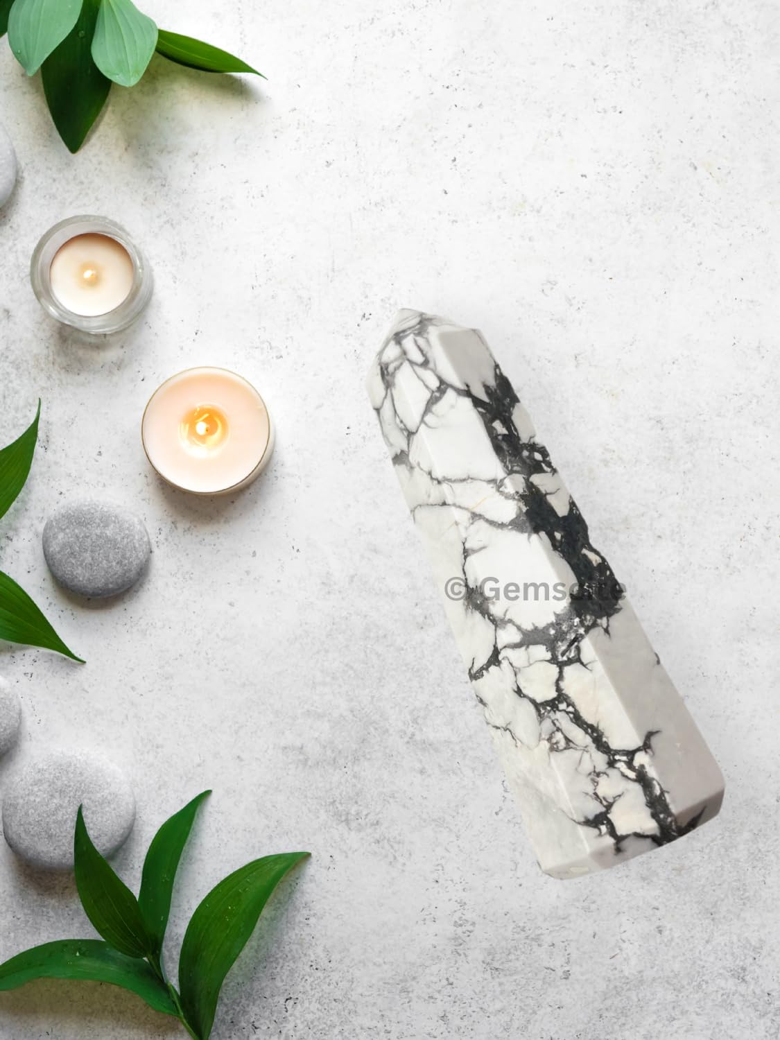 Wholesale Gem Shop gift-ready howlite obelisk for crystal lovers