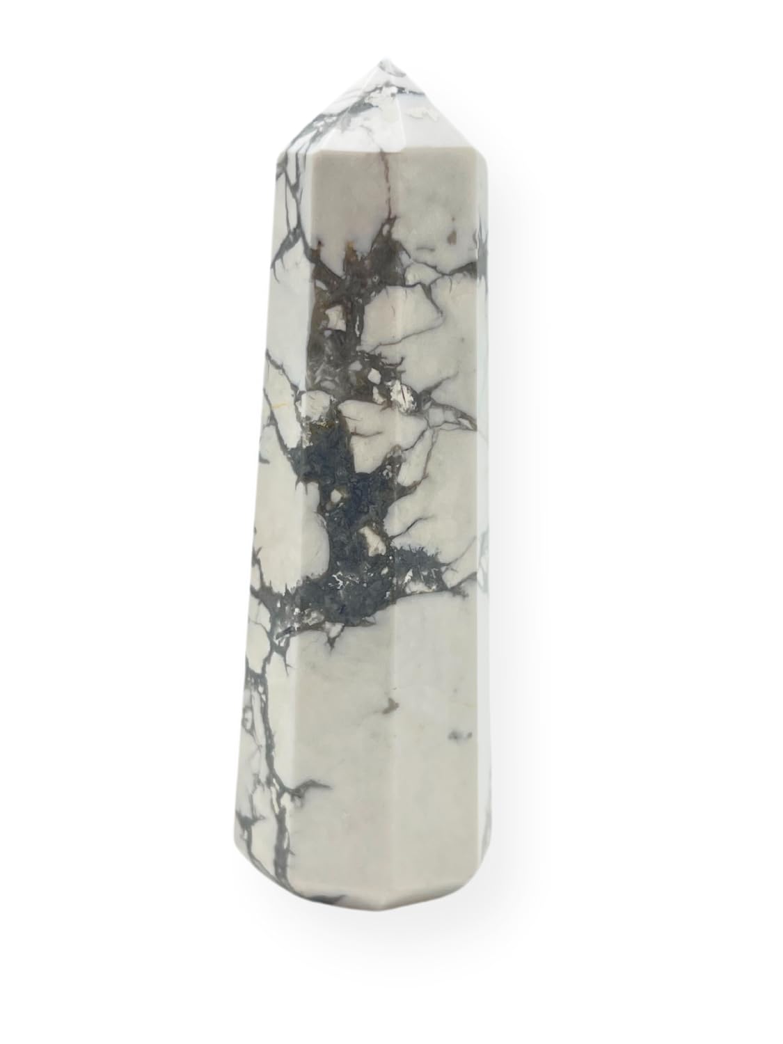 Wholesale Gem Shop howlite obelisk 3-inch jumbo facet for meditation and protection