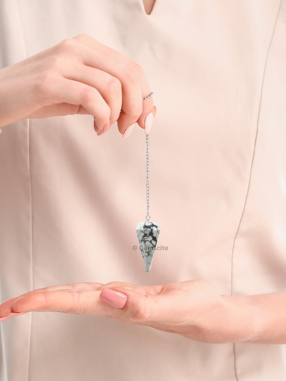 WholesaleGemShop Howlite pendulum packaging conveys a thoughtful gift.