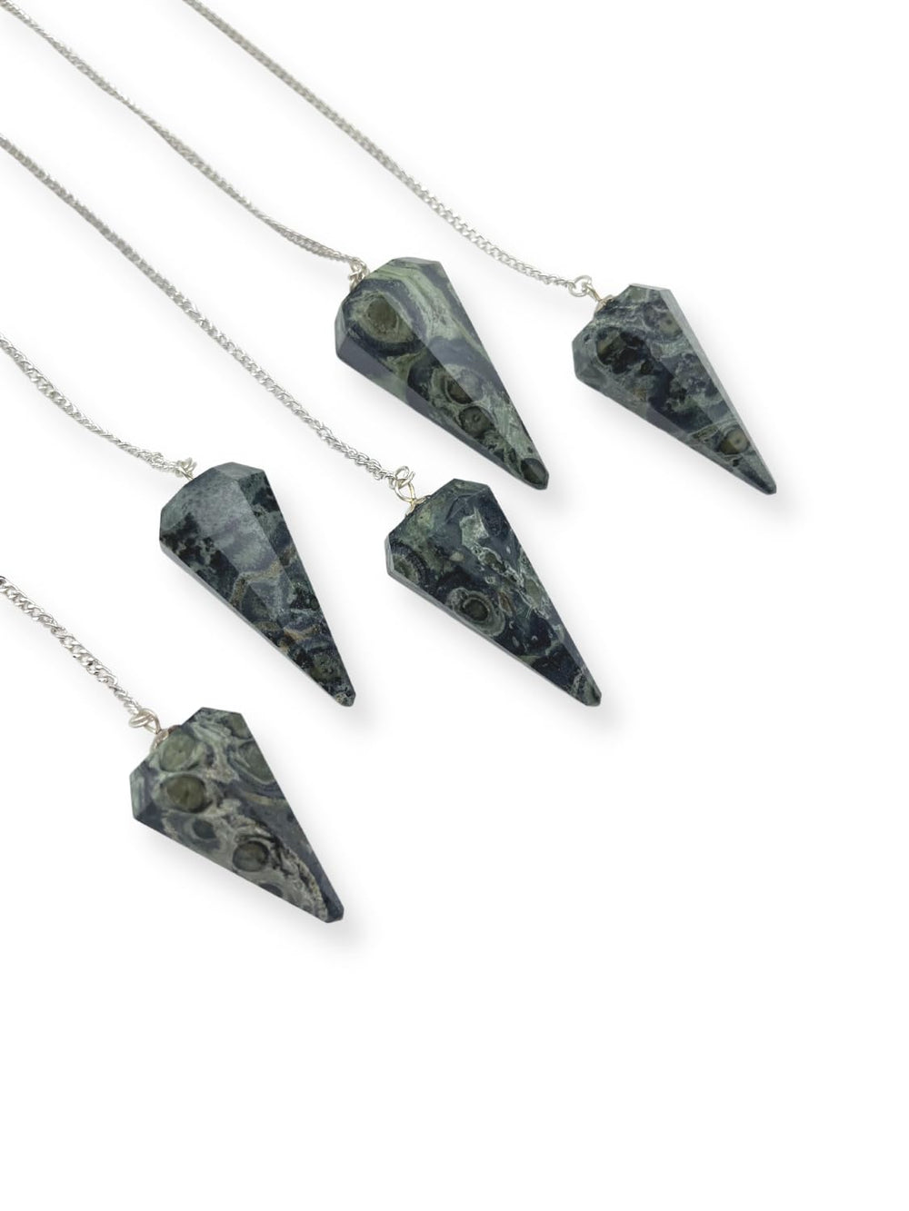Wholesale Gem Shop Kambaba Jasper Pendulum in hand shows easy grip for daily practice.
