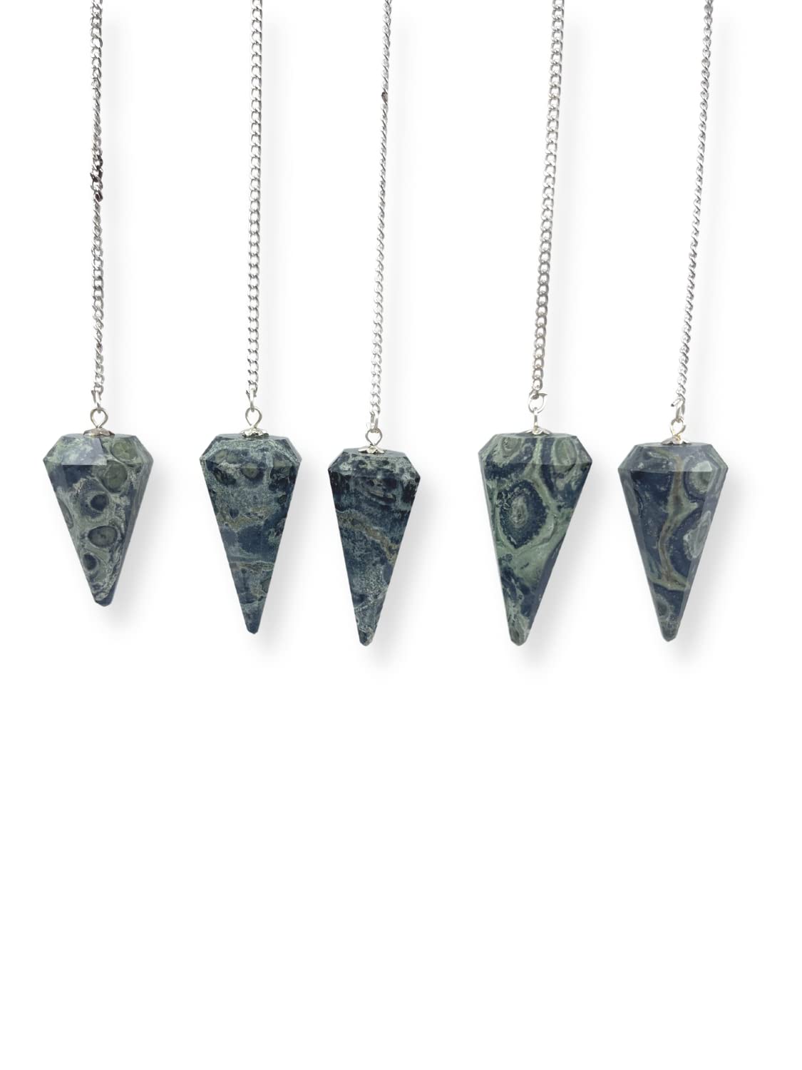 Wholesale Gem Shop Kambaba Jasper Pendulum packaging showcases premium presentation.