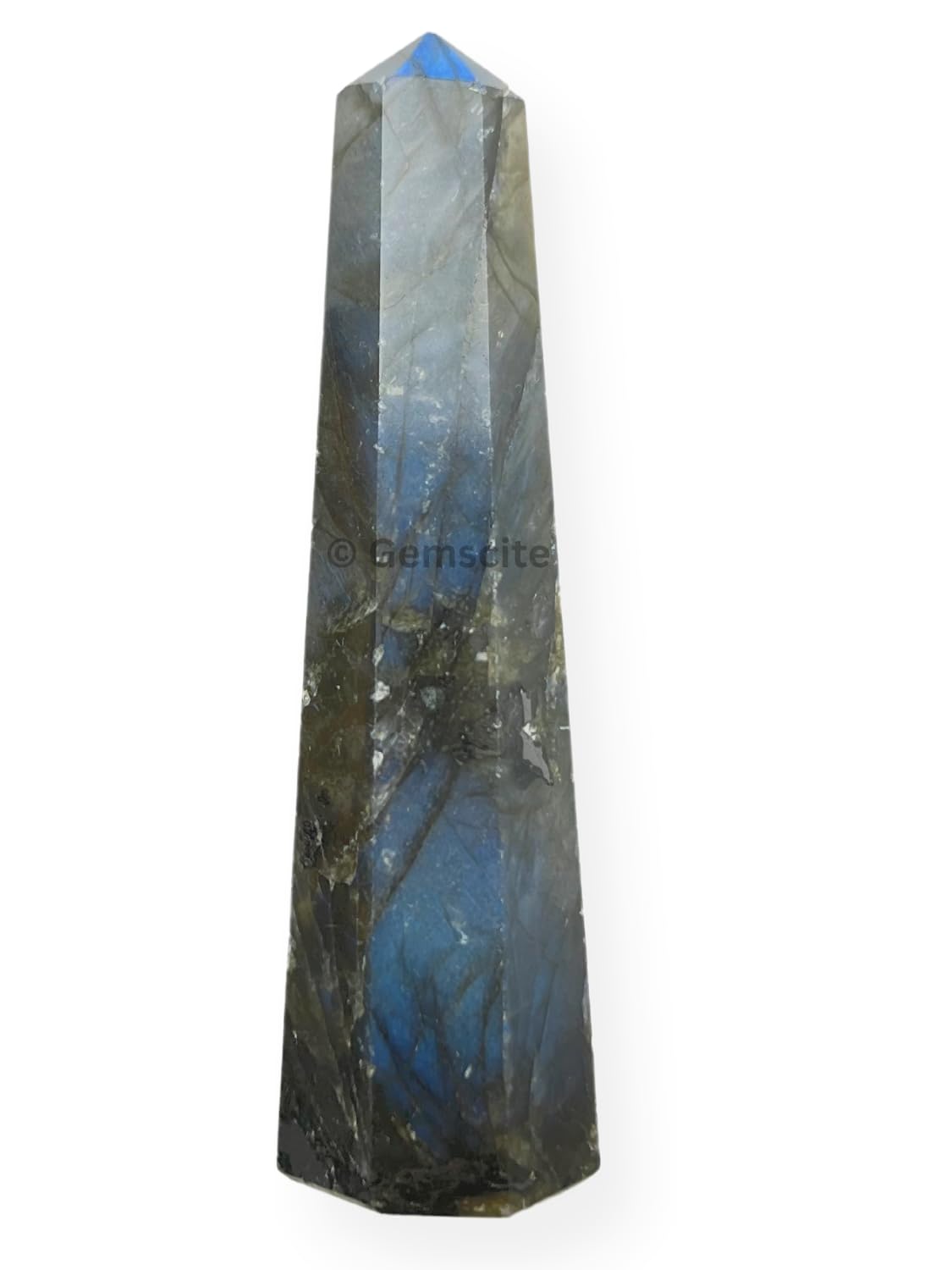 Wholesale Gem Shop Labradorite obelisk close-up with natural patterns