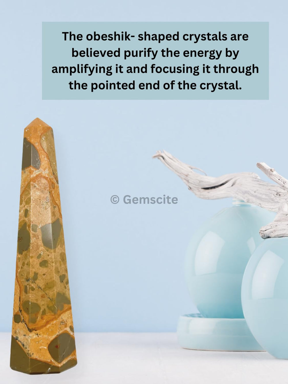 Wholesale Gem Shop Leopard Skin Obelisk 70mm softly lit to create ambient setting