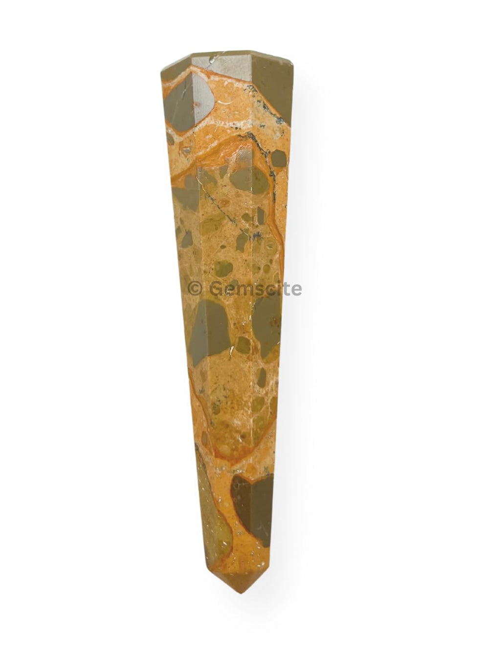 Wholesale Gem Shop Leopard Skin Obelisk 70mm on wood background enhances cozy interiors