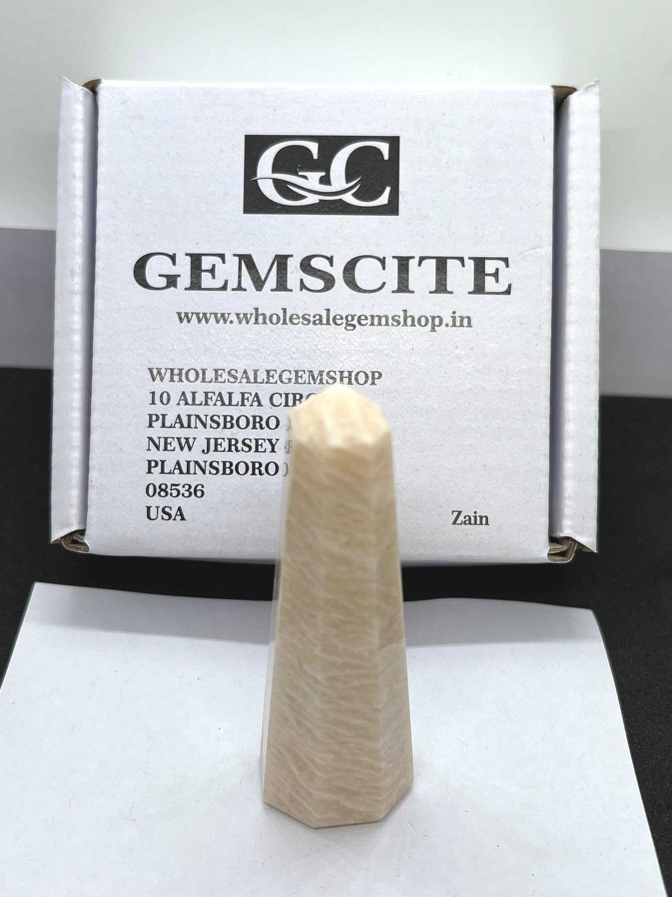 Wholesale Gem Shop polished moonstone obelisk 3in enhances space harmony