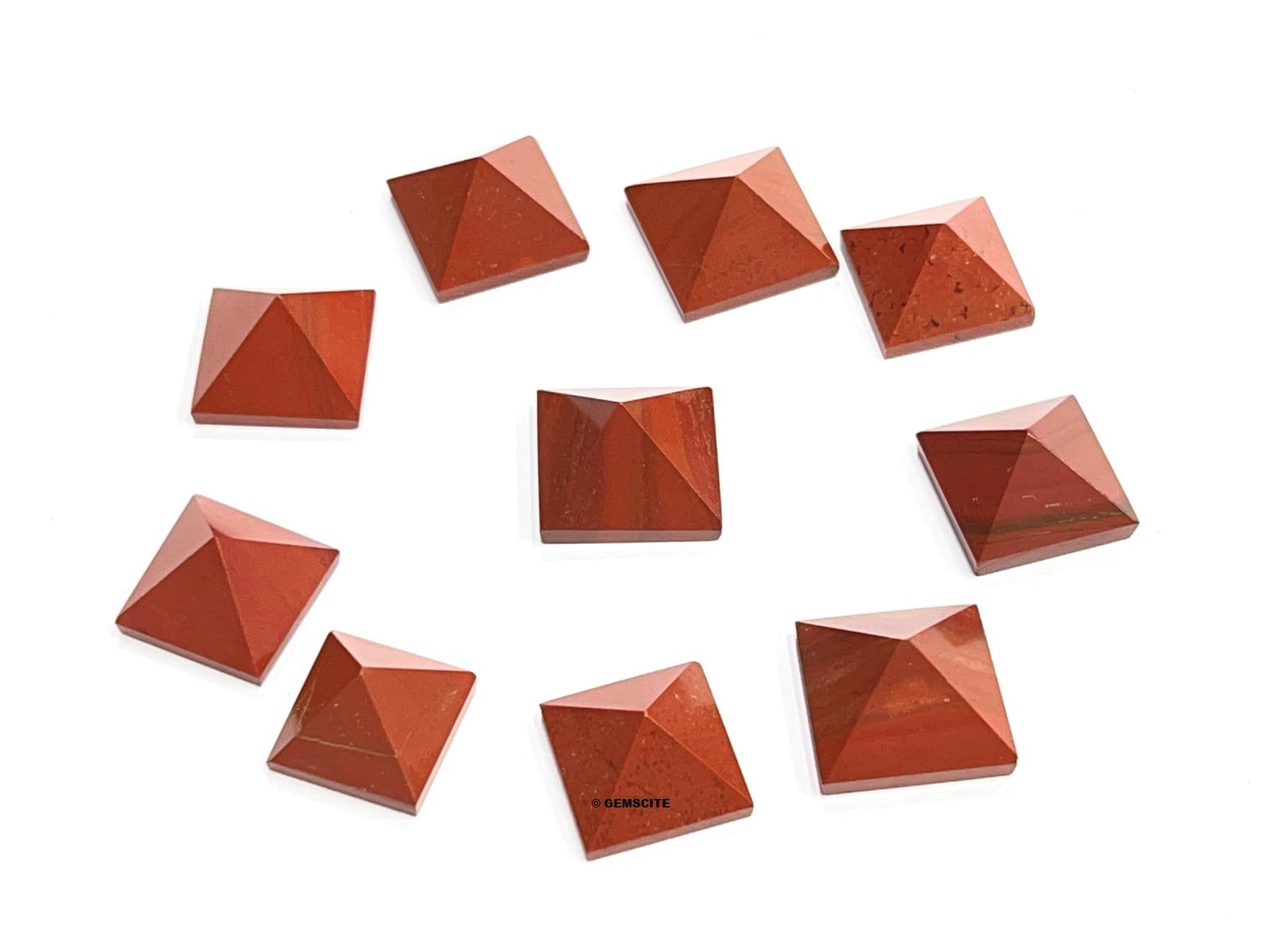 Wholesale Gem Shop Red Jasper Pyramid crystal for meditation and focus.