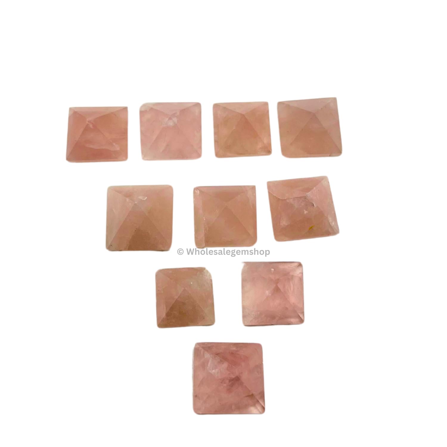 Wholesale Gem Shop rose quartz pyramid used in energy work and mood balance.