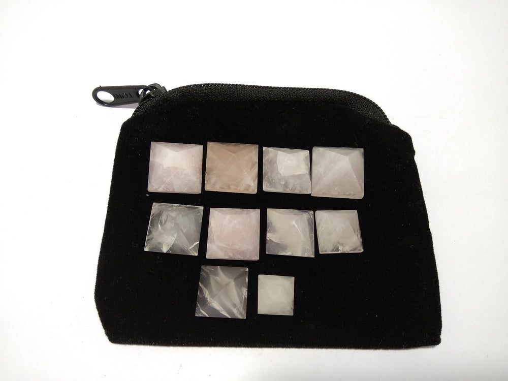 Wholesale Gem Shop rose quartz pyramid fits in compact meditation setups.