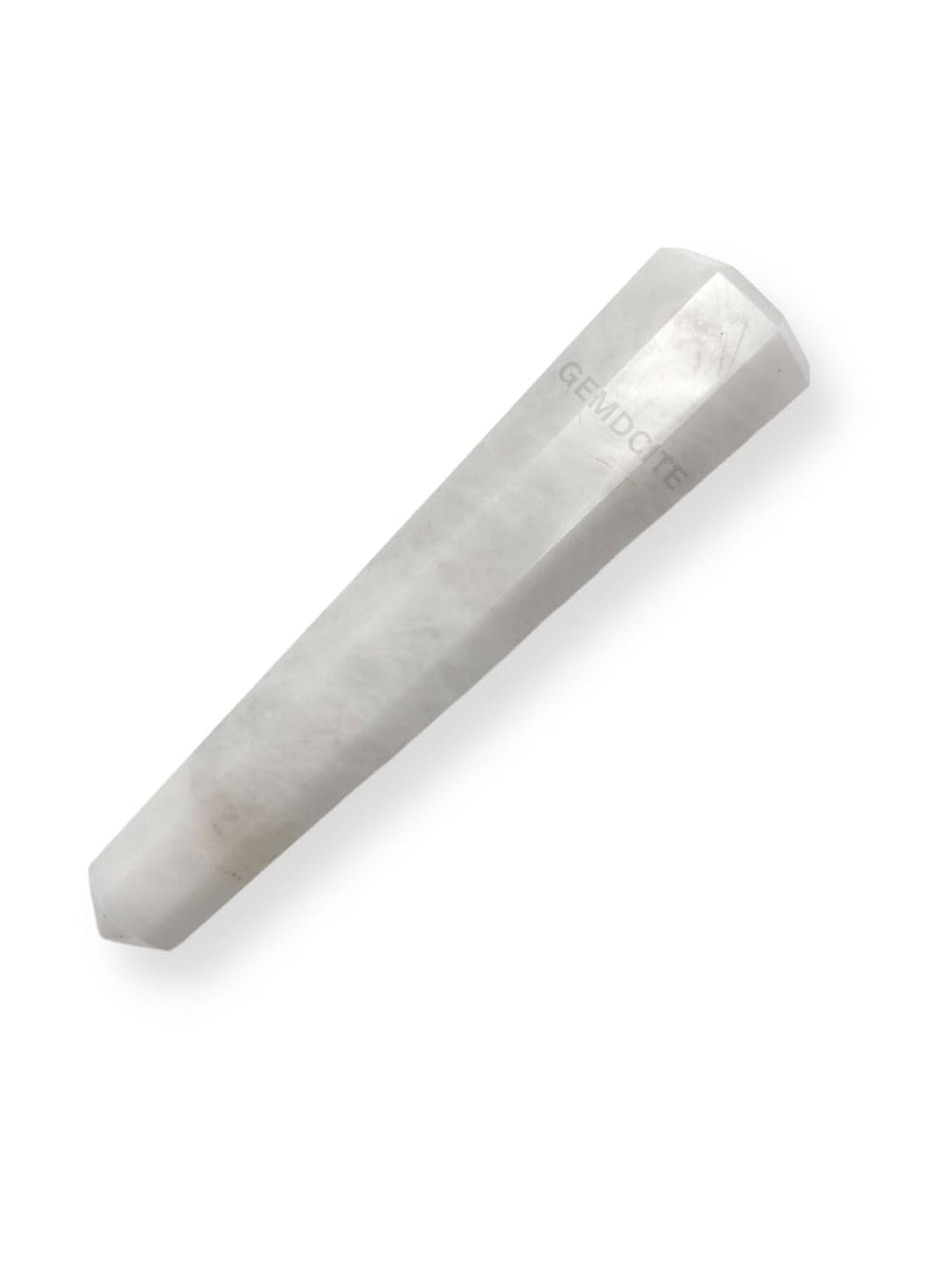 WholesaleGemShop Snow Quartz Obelisk 70mm polished surface reflecting gentle light