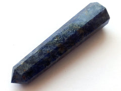 Wholesale Gem Shop sodalite obelisk 3-inch top close-up reveals sparkling aura and clarity.