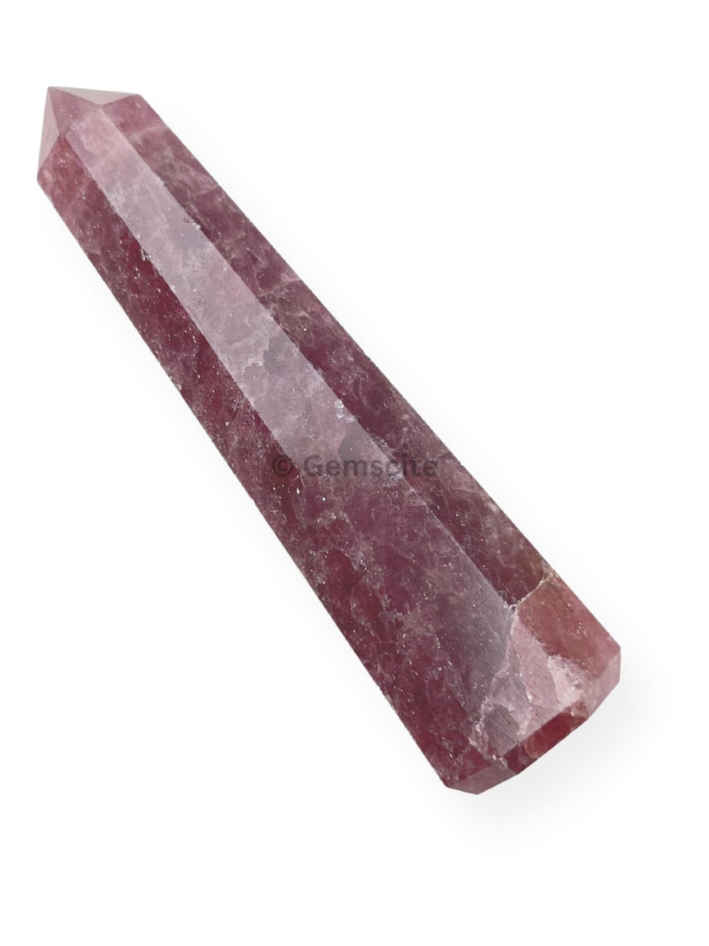 WholesaleGemShop Strawberry Quartz Obelisk natural texture detail perfect for gifting