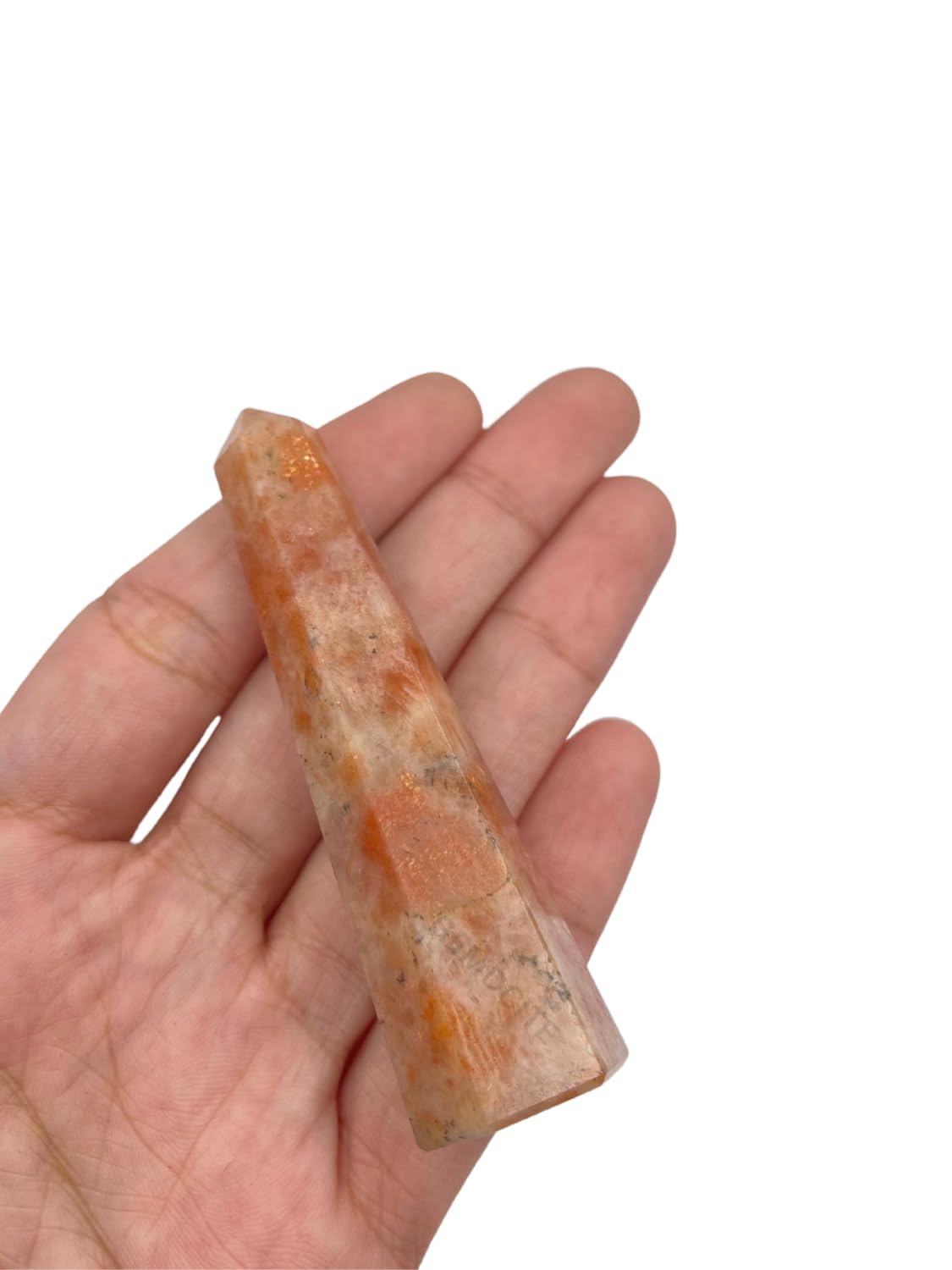 Wholesale Gem Shop sunstone obelisk for Reiki and energy work.