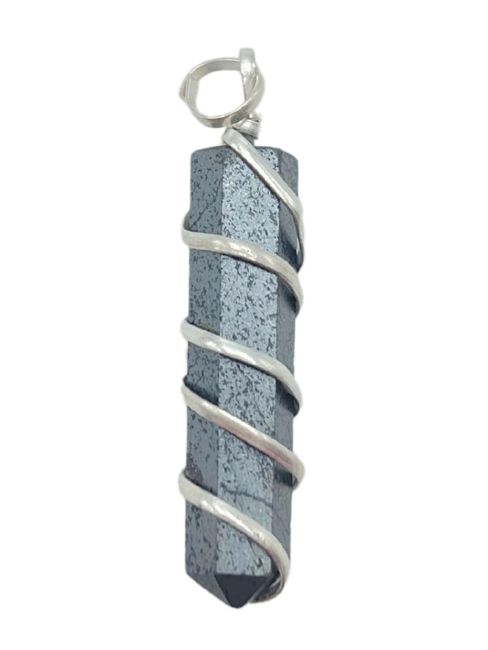 Wholesale Gem Shop wire-wrapped raw quartz pendant close-up emphasizing authentic mineral energy.