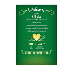 Wholesome Stevia sachets ready to sweeten coffee or tea.