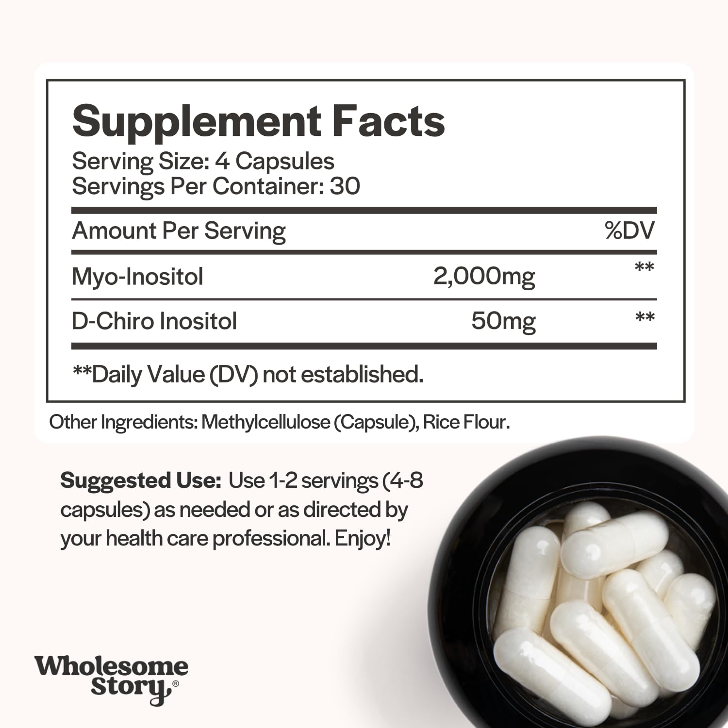 Wholesome Story cycle harmony capsules arranged to illustrate easy daily use.