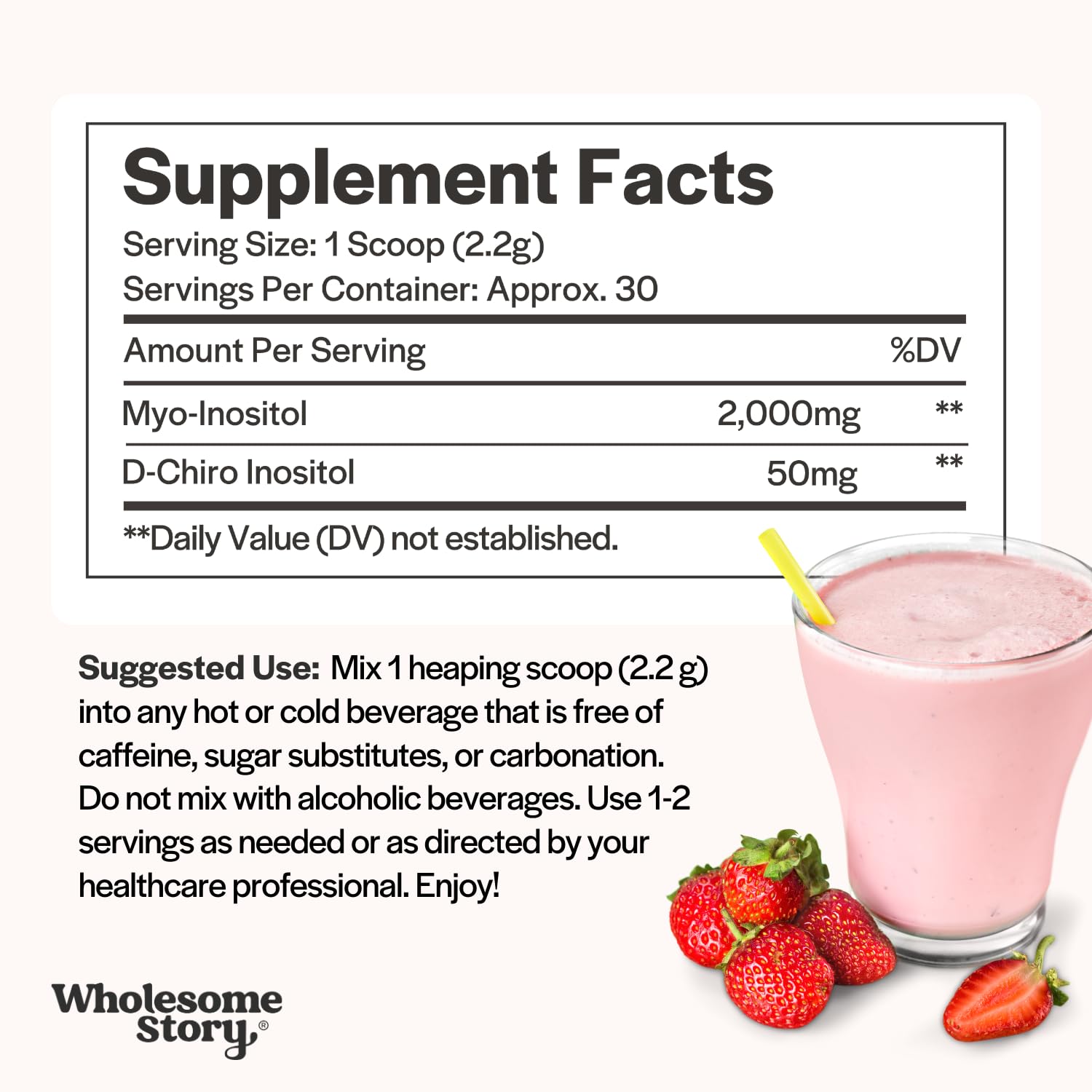 Wholesome Story powder pour captured for smooth mixing into drinks.