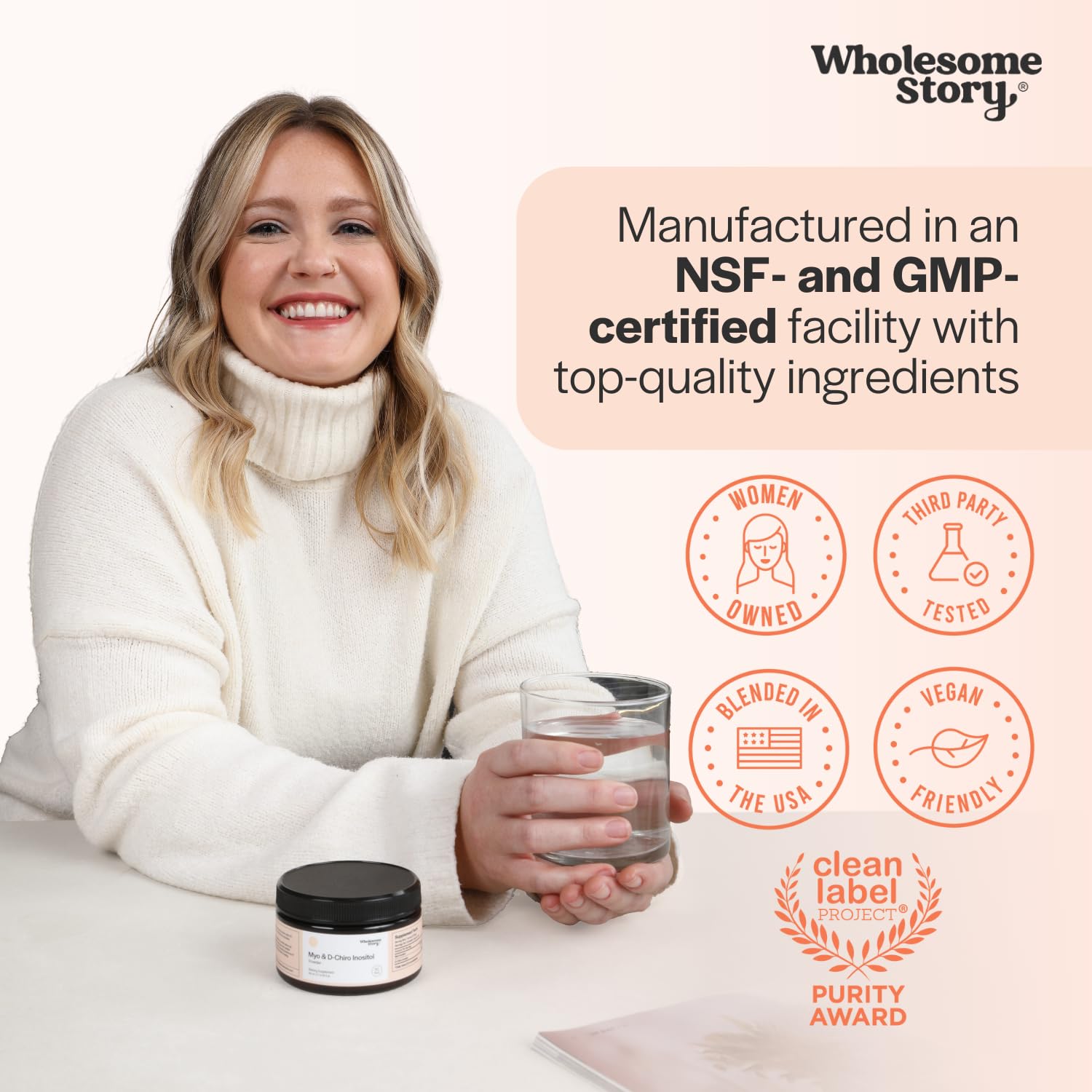 Wholesome Story vegan-dye-free label confirms plant-based, dye-free formulation.