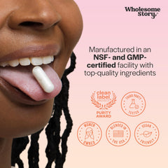 Wholesome Story Vitamin D3 capsules bottle emphasizing mood and metabolic health.