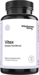 Wholesome Story Vitex bottle front shows vegan supplement for women's balance