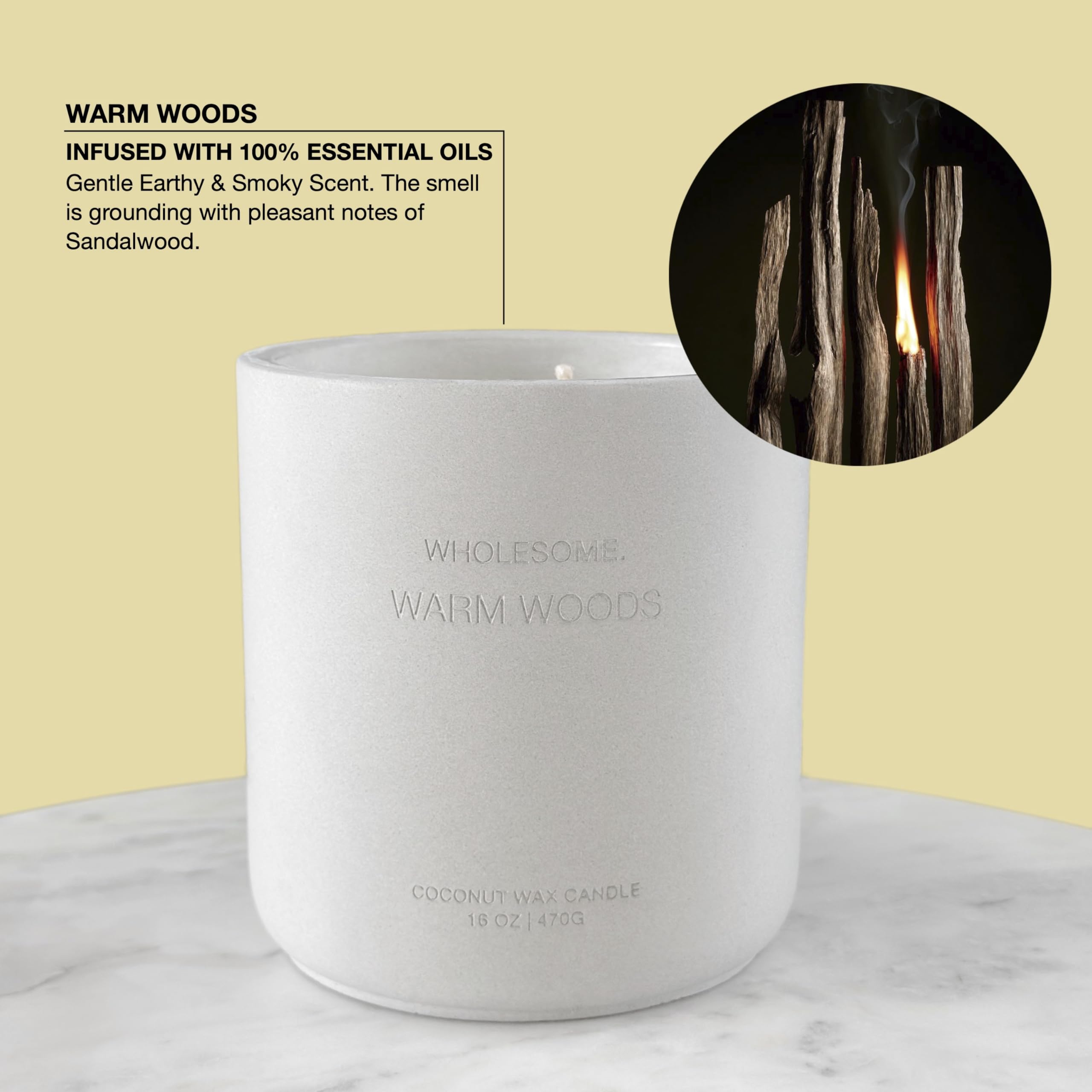 Close-up of the concrete jar highlights sturdy design and stylish home decor.