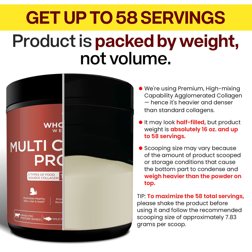 Wholesome Wellness 58 servings tub for long-lasting collagen routine.