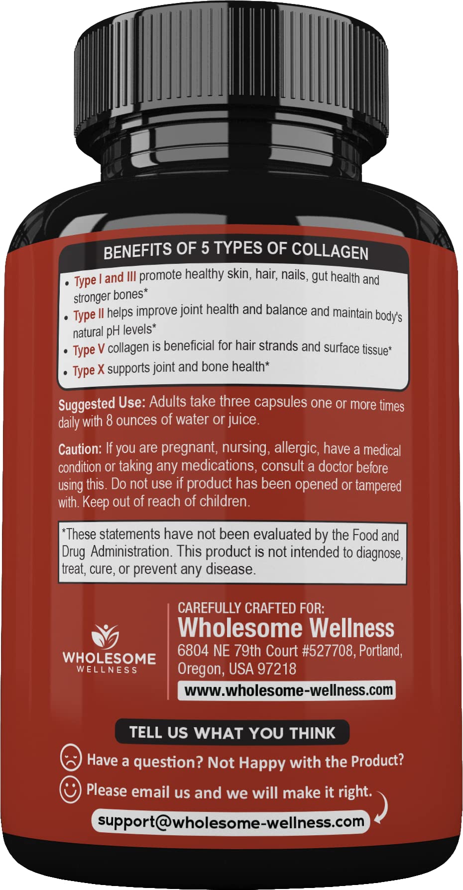 Wholesome Wellness certified wild fish collagen bottle highlight
