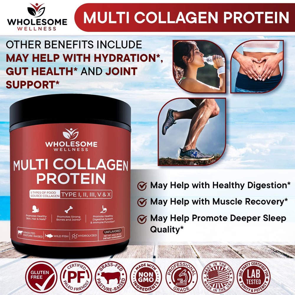 Wholesome Wellness eggshell-membrane collagen for joint and skin-friendly routine.