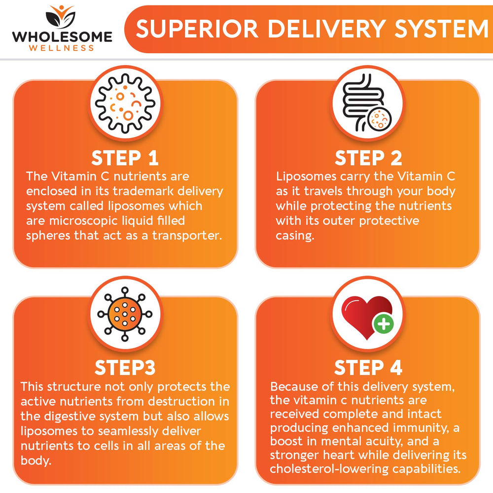 Wholesome Wellness Liposomal Vitamin C ingredients-closeup with sunflower lecithin
