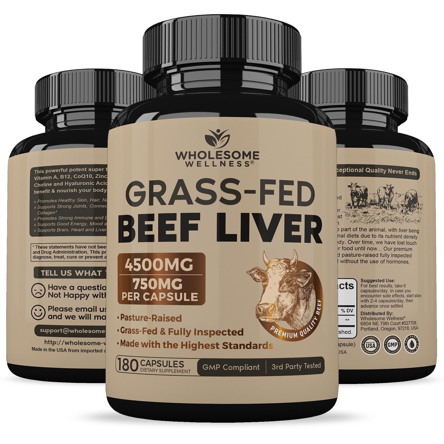 Wholesome Wellness New Zealand beef liver capsules emphasize hormone-free ingredients