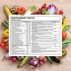 Wholesome Wellness bottle back shows ingredient highlights and allergen-free attributes