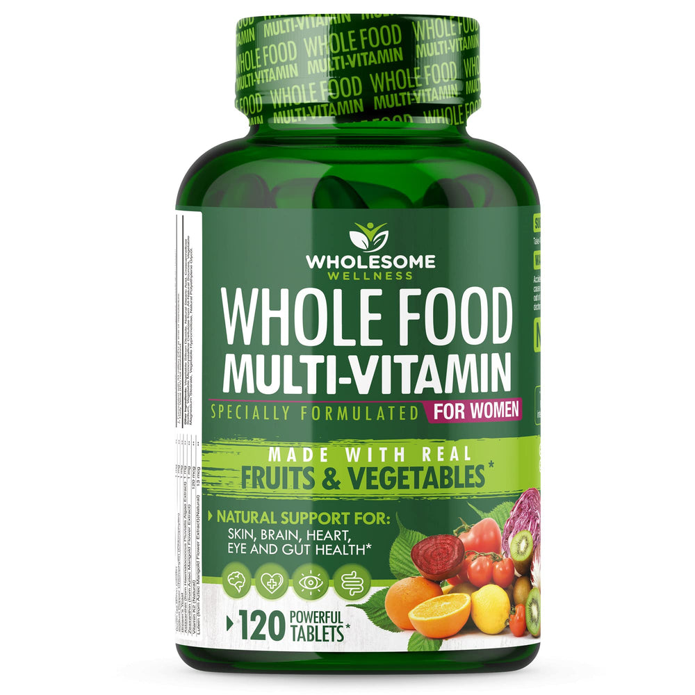 Wholesome Wellness bottle front view for daily women's nutrition.