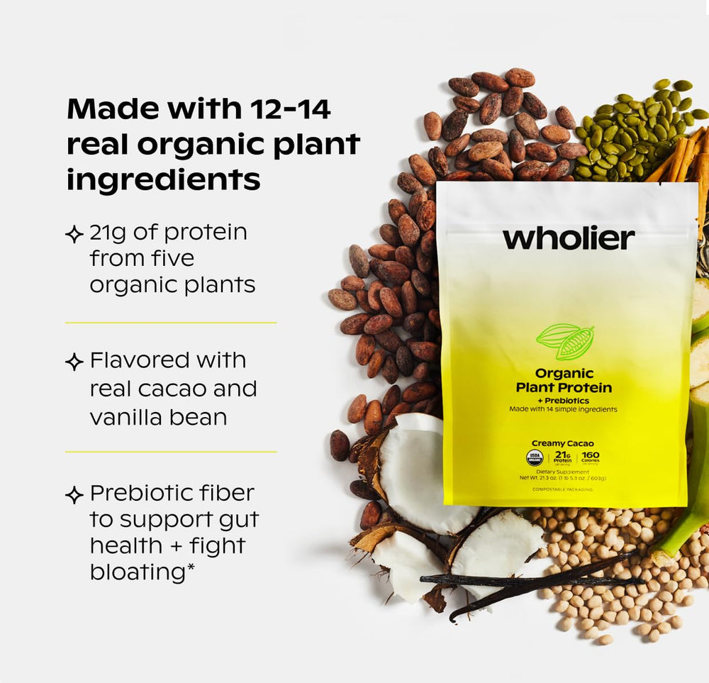 Wholier Plant Protein prebiotics with green banana fiber for gut-friendly blends