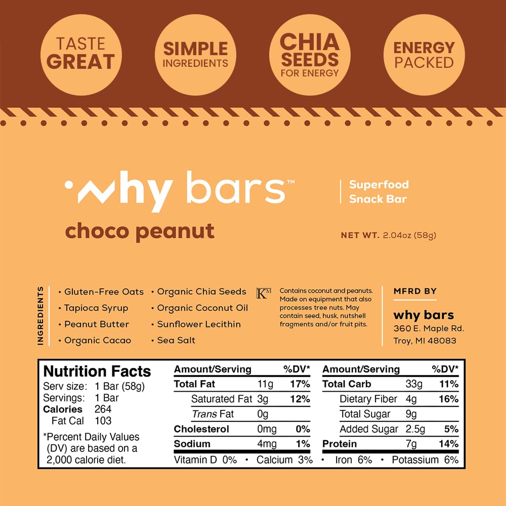 Why Bars Blueberry Bliss bar with vibrant berry flavor