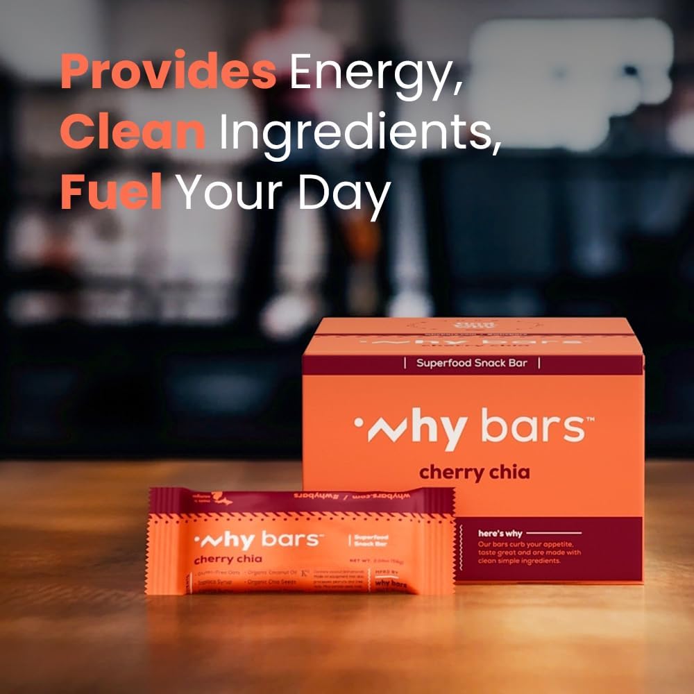 Why Bars Cherry Chia bar in bag ready for travel and workouts