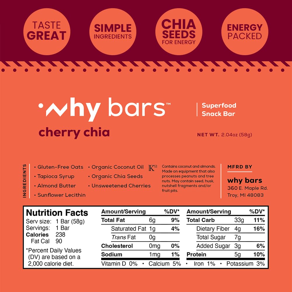 Why Bars Super Cacao bar, rich chocolate and fiber