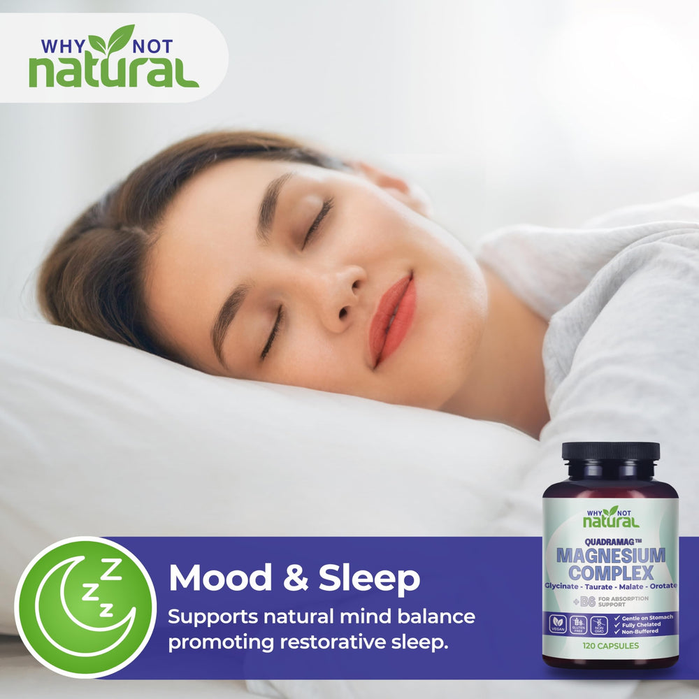 Why Not Natural 4-in-1 Magnesium label detail shows elemental magnesium per serving.