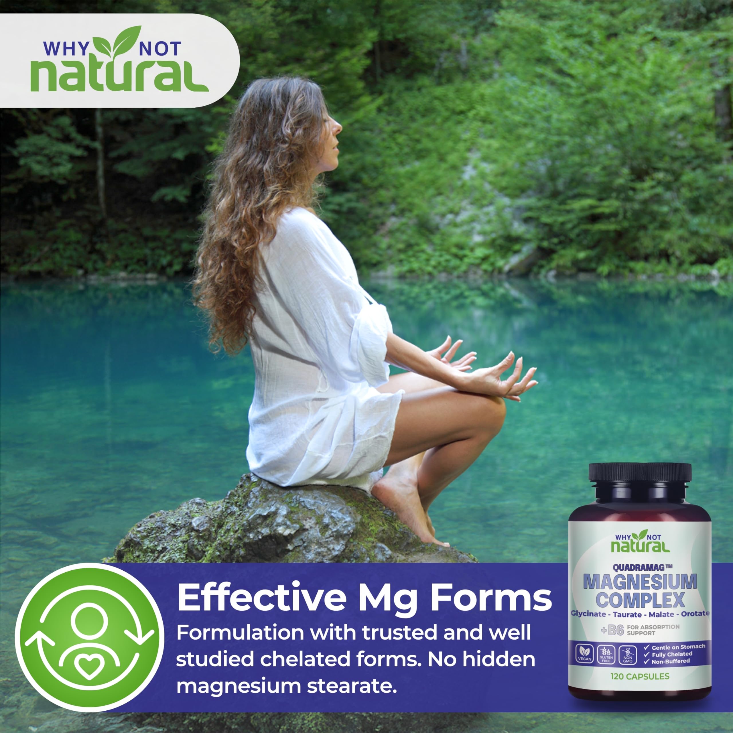 Why Not Natural 4-in-1 Magnesium third-party testing seal indicates quality.