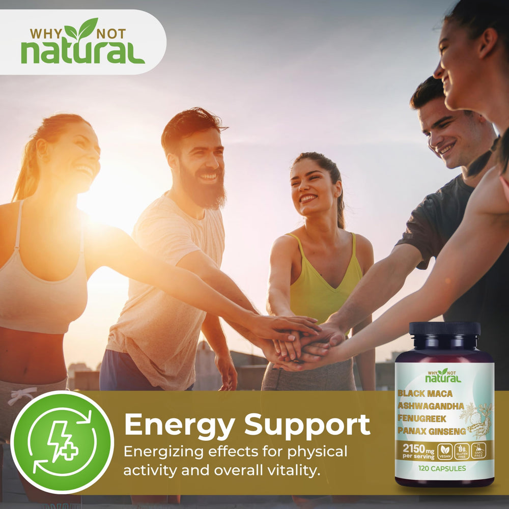 Why Not Natural ashwagandha root powder close-up for calm focus.