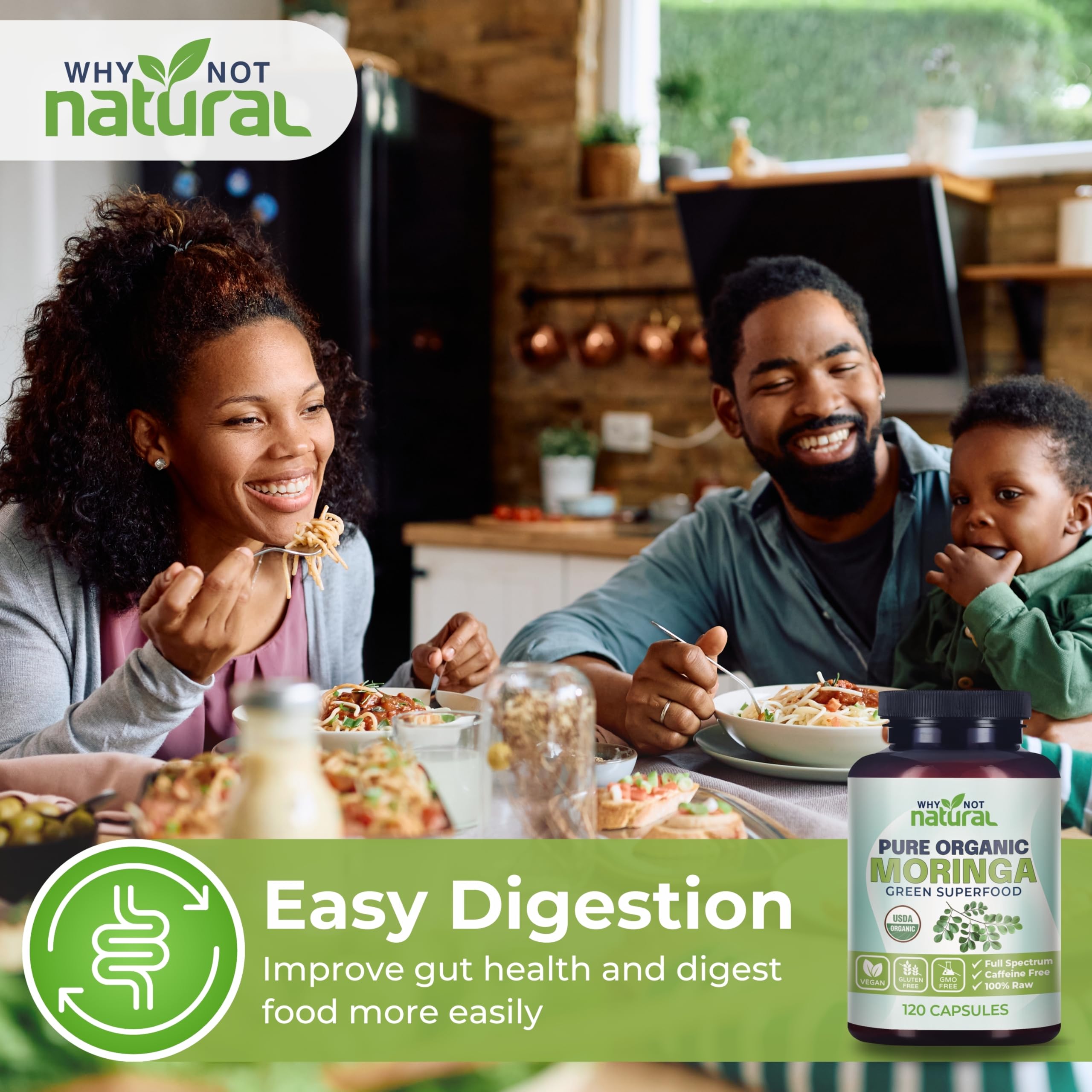 Why Not Natural Moringa capsules reveal pure formula with no fillers.