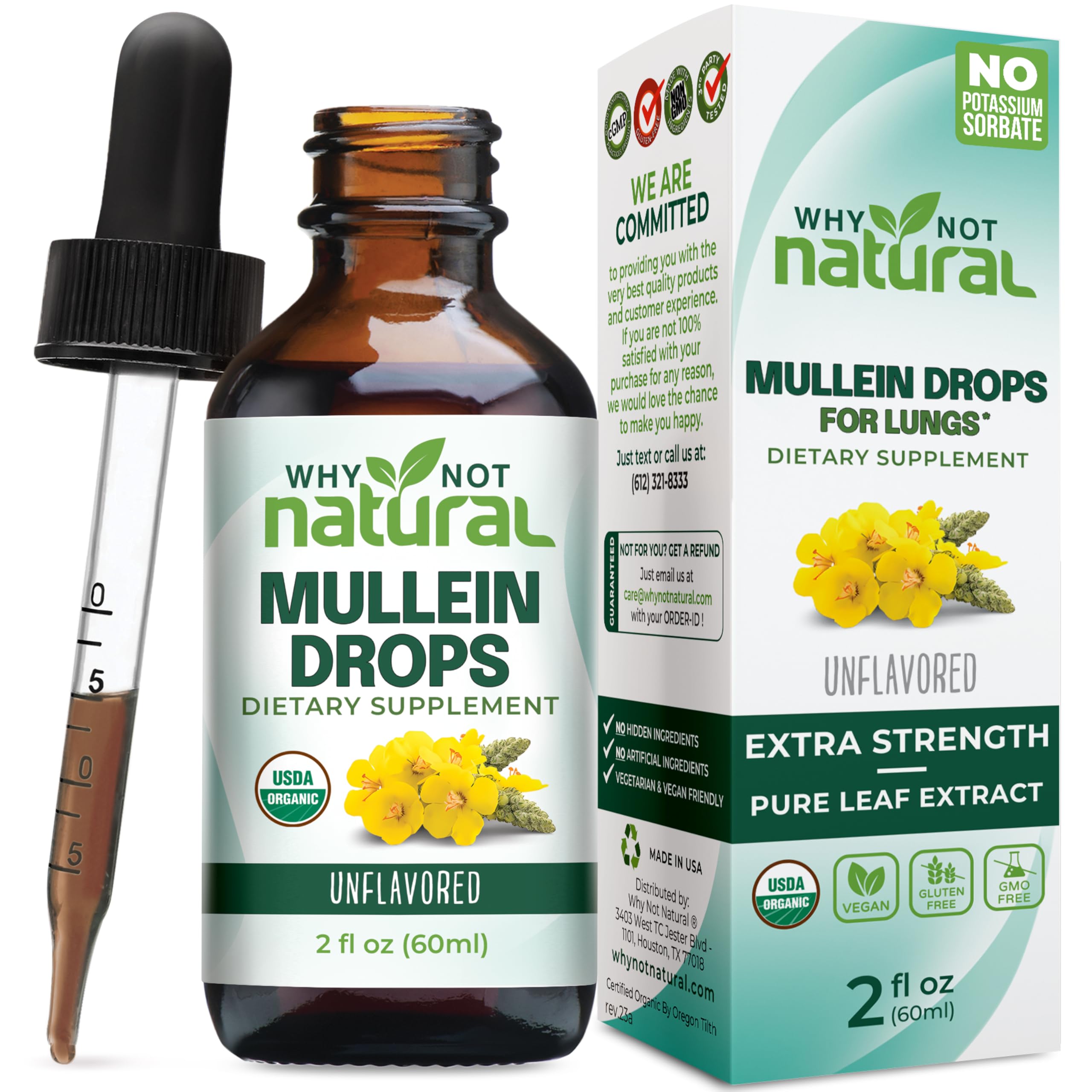 Why Not Natural Mullein Drops bottle supports clear breathing and convenient dosing.