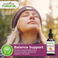 Label on Why Not Natural B Complex bottle showing all eight B vitamins