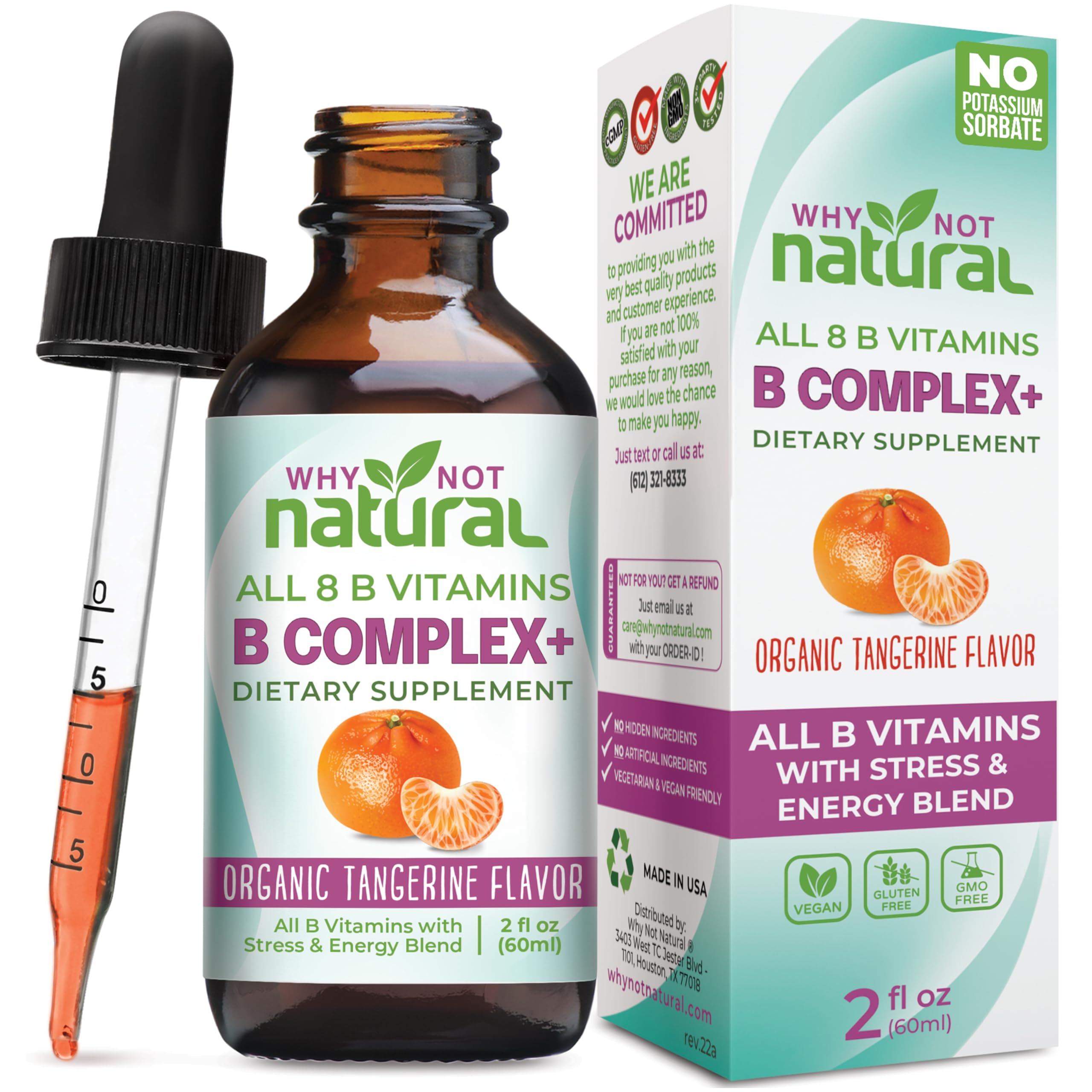 Why Not Natural Vitamin B Complex liquid drops bottle highlighting energy support