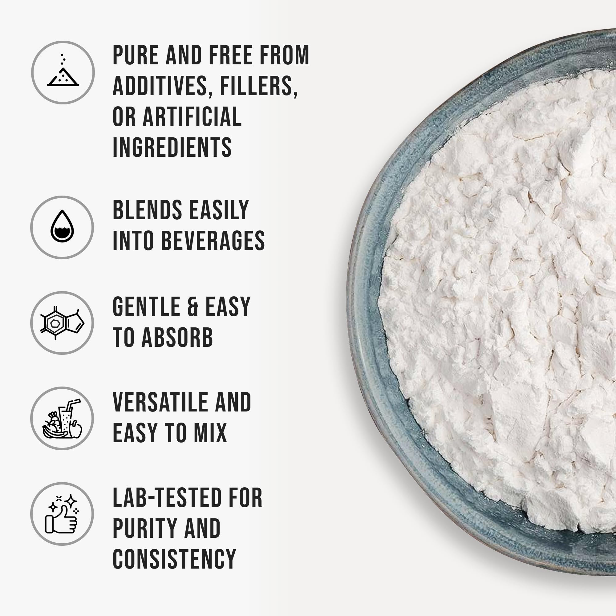 WHYZ L-Carnitine Tartrate powder being mixed with water for versatility.