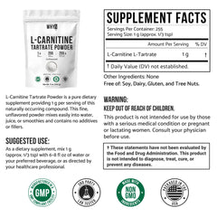 WHYZ L-Carnitine Tartrate Powder with scoop for precise measurement.