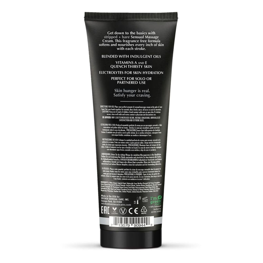 Wicked Sage+Sea Salt Massage Cream texture closeup—creamy, nourishing feel that softens skin