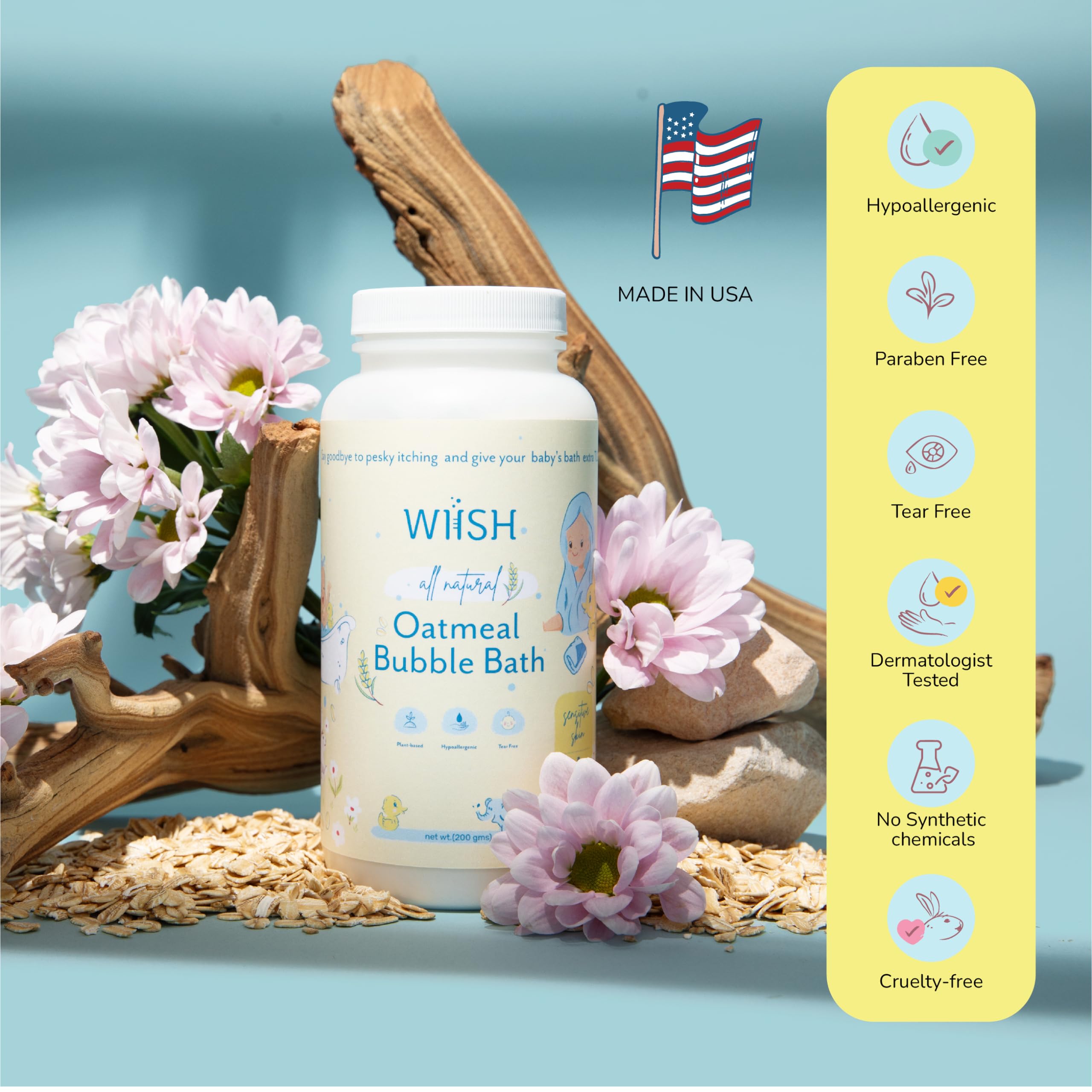WIISH recyclable bottle packaging conveys eco-friendly care for families.