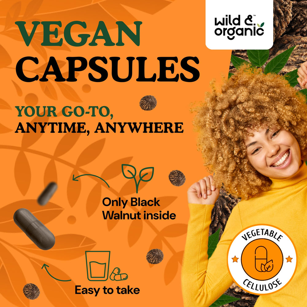 Wild and Organic label detail highlights vegan coating and plant-based source